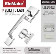 Elemake Front Exterior Door Handle No Lock + Knob and Reversible Lever Handleset