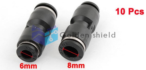 Conector neumático de empuje de unión rápida de tubería de aire de 6 mm a 8 mm de diámetro de 10 piezas - Imagen 2 de 2