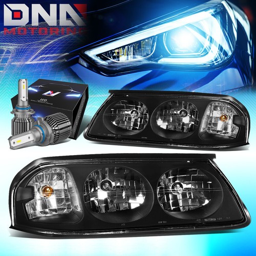 Black Headlights Pair For 2000-2005 Chevy Impala SS/LS/Base – With Bulbs, DOT - View #3