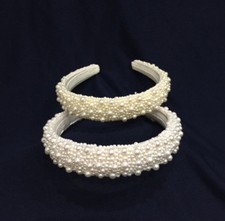 Flower Girl w/Small Pearl Headband For Wedding  Communion. Pick Your Color 