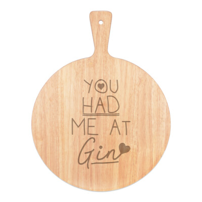 You Had Me At Gin Pizzabrett Paddel Holz lustig Liebe Valentinstag