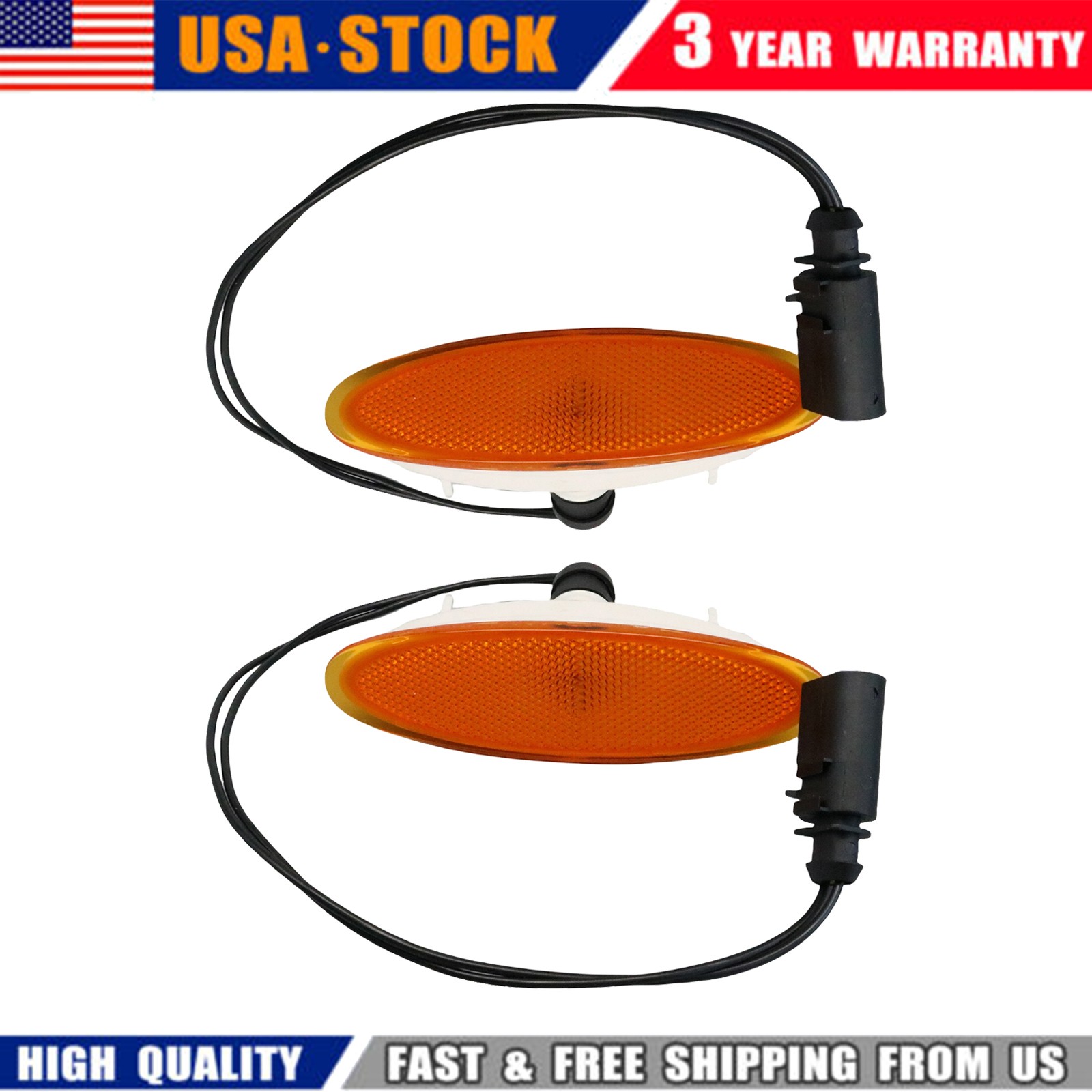 Front Bumper LH & RH Side Marker Light Fit Bentley Continental GT GTC 2004-11