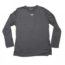Under Armour Men's Large UA 2.0 Long Sleeve Locker Tee Loose Fit Gray