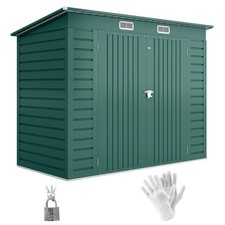 Outsunny 8 x 4FT Metal Garden Storage Shed with Double Doors, Green