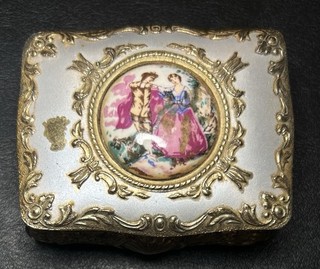 Antique VTG Victorian Revival Ornate Trinket Box