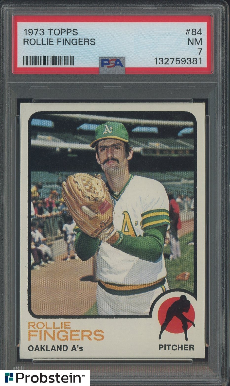 1973 Topps #84 Rollie Fingers Oakland A's HOF PSA 7 NM