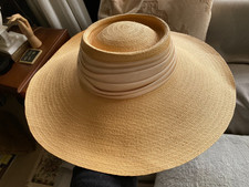 Actress Candice Bergen 1981 Woody Shelp Straw Picture Hat Tan Wide Brim 22.5"MGM
