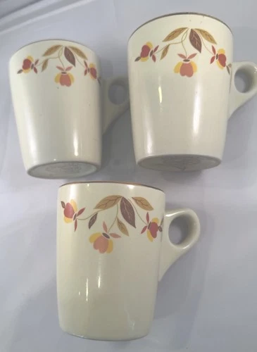 3 Vintage Hall China Jewel Tea Mary Dunbar Coffee Mugs