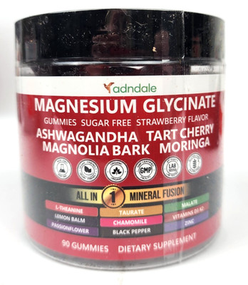 Adndale 90ct 15-in-1 Magnesium Glycinate Gummies 400 mg/serv- with Magnesium ...