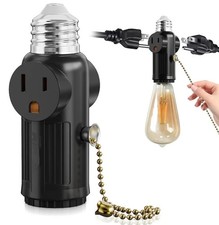 E26 Light Socket to Plug Adapter 2/3 Prong Light Bulb Outlet Socket Adapter