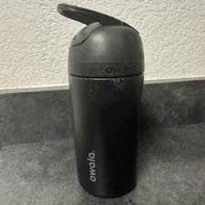Owala 14oz Water Bottle BPA-Free 11075 Preowned Black Straw Included Vacuum