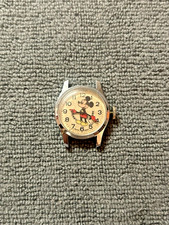 Vintage Disney Bradley Mickey Mouse Swiss Wind Up Watch - Working - NO BAND