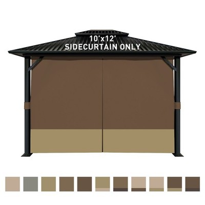 Aoodor 12'x10' Gazebo Universal Replacement Privacy Curtain Side Walls 4 Panels