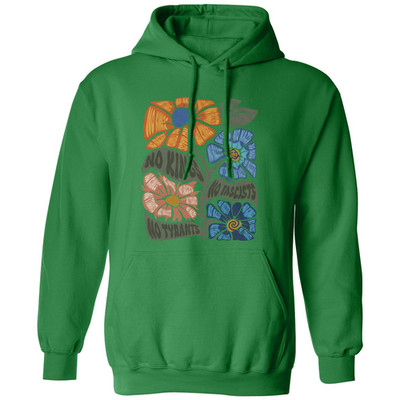 No Kings No Tyrants Floral Protest Resistance Graphic Unisex Hooded Sweatshirt