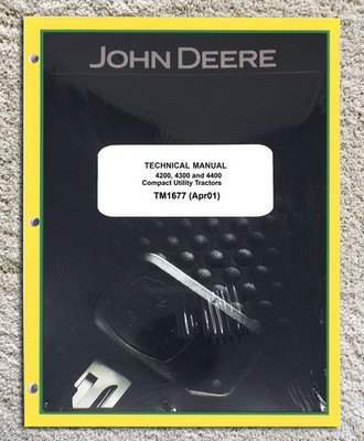 #ad John Deere 4200. 4300 4400 Utility Tractor Service Technical Manual TM1677 $97.50