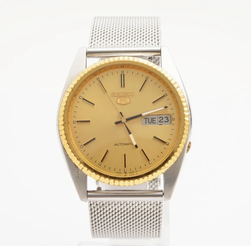 [EXCELLENT+5] Vintage Seiko 5 7009-3110 Day/Date Gold Men's Automatic Watch JPN