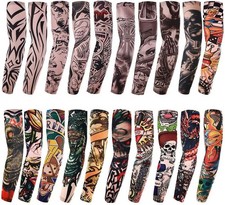 Akstore 20PCS Set Arts Fake Temporary Tattoo Arm Sunscreen Sleeves Designs...