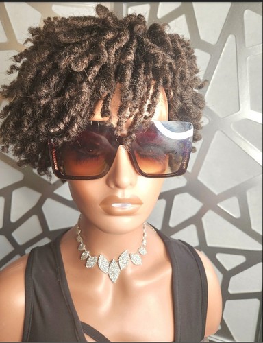 Dreadlock Twist Wig Locs Wig Brown Wig Braided Wig Glueless Short Dreads Twist - Picture 6 of 9
