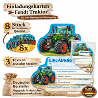 8 Einladungskarten Fendt Traktor Einladungen Kinderparty Kindergeburtstag Party