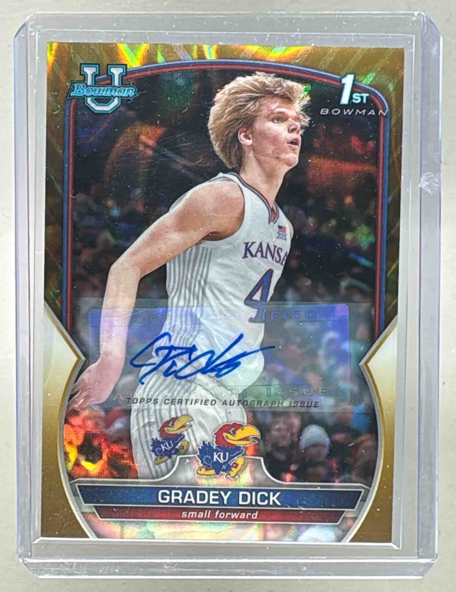Gradey Dick 2022 Bowman Chrome University #41 Gold Lava Refractor Auto /50