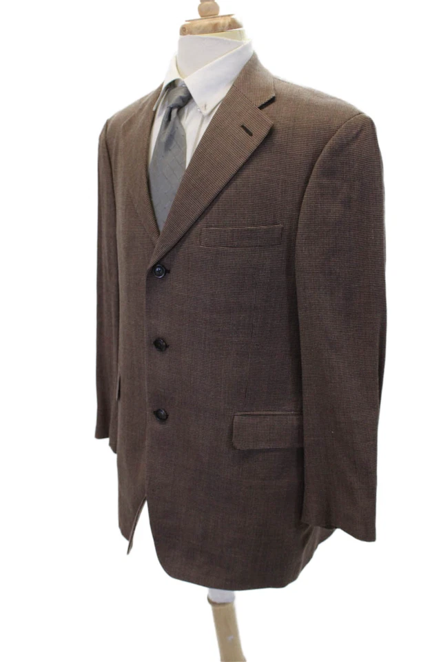 Arnold Brant Hombres Lana Manga Larga Abotonada Traje Chaqueta Marrón Talla 42 Foto 3 de 4