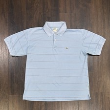 Vintage Lacoste Chemise Polo Shirt Size 6 Large 80s Rare Peanut Button Blue