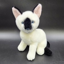 Russ Berrie VTG Zia Siamese Cat White Black Plush Stuffed Animal Toy Blue Eyes