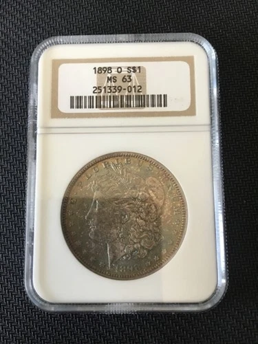 1898 0 morgan silver dollar ngc ms 63 nice toneing