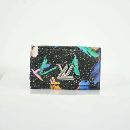 Louis Vuitton Limited Edition Black Splash Twist Chain Wallet