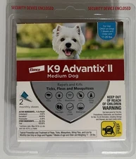 Elanco K9 Advantix II Flea, Tick, Mosquito | 2 Monthly Doses for Medium Dog