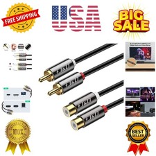 2 RCA Extension Cable, RCA Cable, Gold Plated Copper Shell Heavy Duty 2 RCA M...
