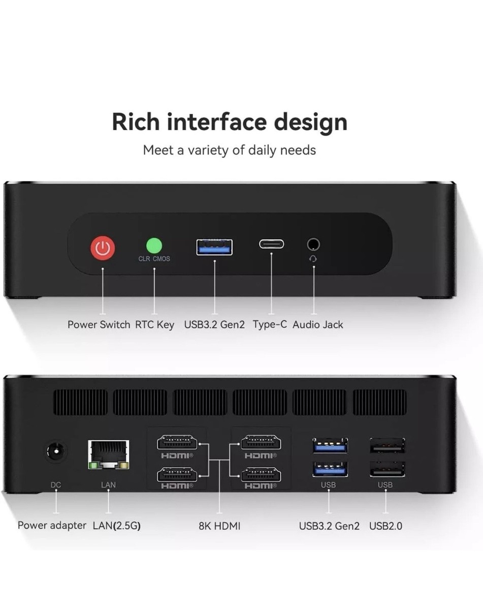 NEW Beelink GTR6 AMD Ryzen 9 6900HX (8C/16T) Mini PC Desktop 32GB