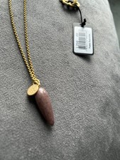 NEU SENCE Copenhagen Kette lang Aventurin lila Tropfenform Geschenk