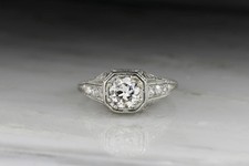 1Ct White Round Cut Vintage Style Engagement Wedding Ring In 925 Sterling Silver