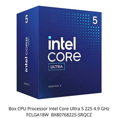 CPU Core Ultra 5 225 BOX Box CPU Processor Intel Core Ultra 5 225 4.9 GHz FCLGA18W