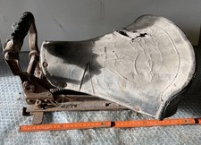 Vorkrieg Motorrad Soziussattel mit Federung unrestauriert Oldtimer Sattel Leder