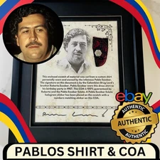 ⭐️ Pablo Escobar Shirt Swatch Roberto Escobar Signature W/COA