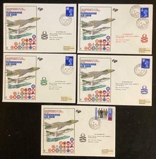 GB 1972 Farnborough Air Show RAF Covers x 5 all different days (RAF51)