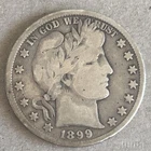 1899 Philadelphia Mint Silver Barber Half Dollar Coin USA Circulated Ungraded
