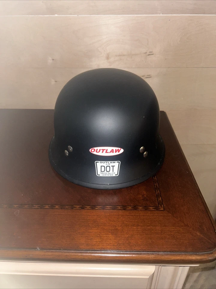 Casco de moto Outlaw T-75 media carcasa XL extra grande negro mate Foto 3 de 4