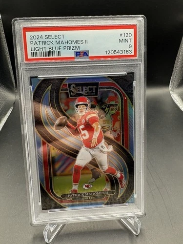 2024 Panini Select Premier Level Patrick Mahomes II Lt. Blue Prizm /99 PSA 9