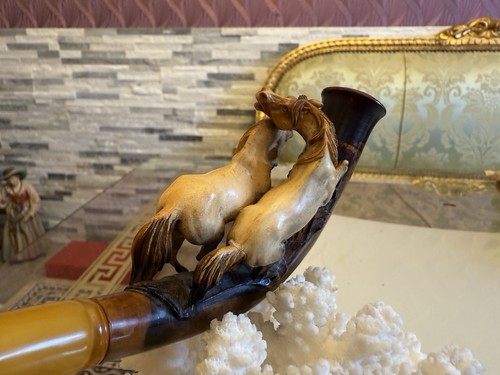 ANTIKE MEERSCHAUMPFEIFE PFEIFE PFERDE TEILDEFEKT - Bild 3 von 24