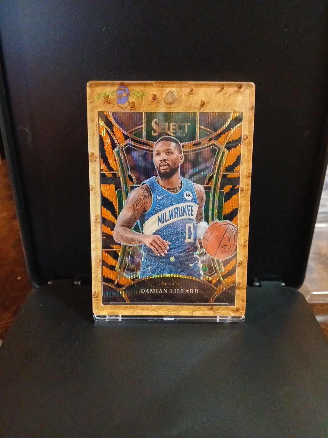 2023-24 Panini Select - Mezzanine Level Damian Lillard #338 Tiger Stripes Prizm