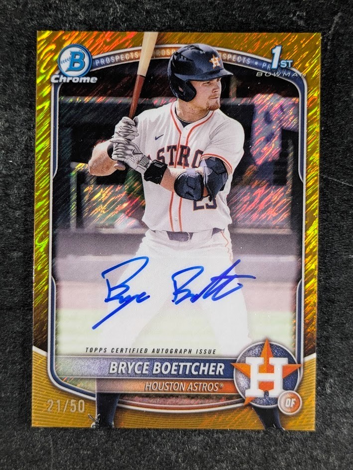 2025 Bowman Chrome BRYCE BOETTCHER 21/50 1st Bowman Auto Gold Shimmer #CPA-BB