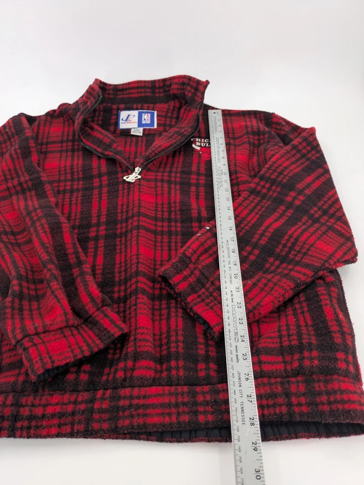 Vellón grande a cuadros 1/2 vintage con logotipo Athletic Chicago Bulls Foto 2 de 4