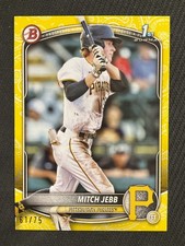 2025 Bowman #BP-41 Mitch Jebb Yellow /75 Pittsburgh Pirates