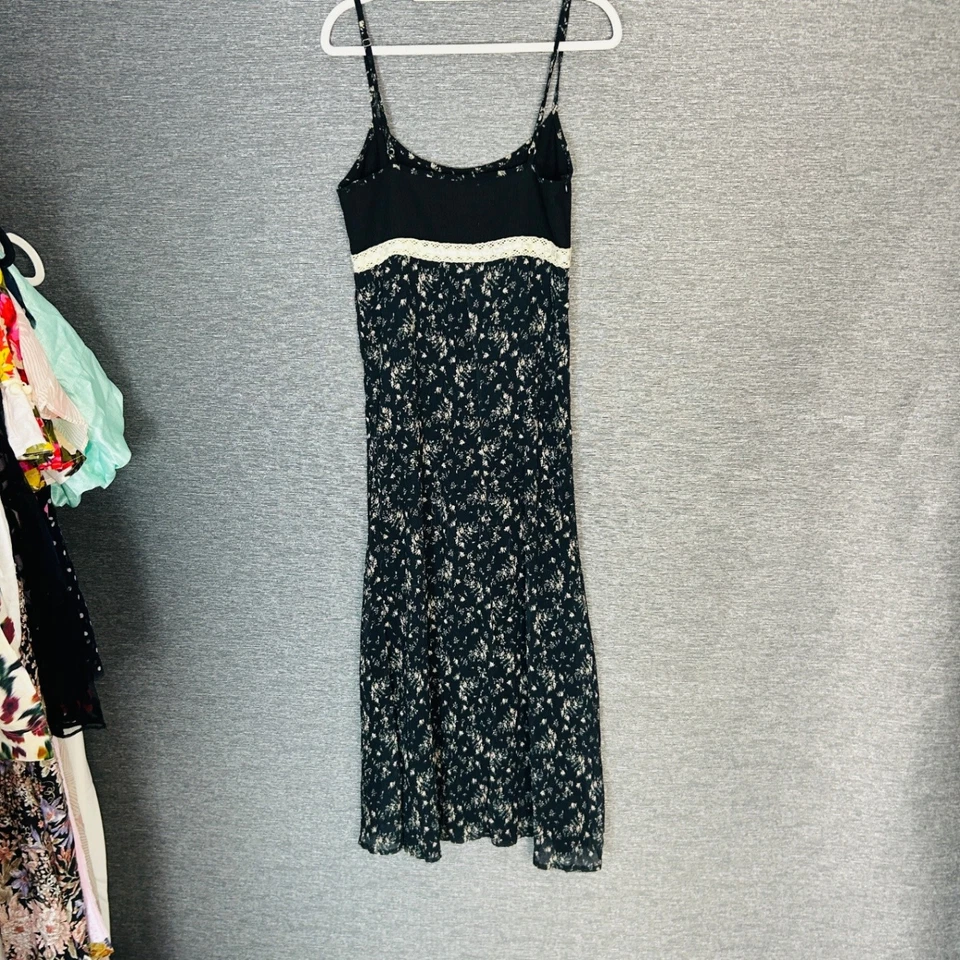 UNIF Y2K Slip Dress Womens Size Small Long Baby Doll Lace Ribbon 90's - Image 4 of 4