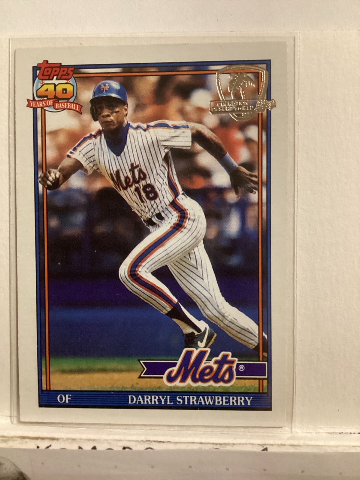 1991 Topps Desert Shield Darryl Strawberry #200 NY Mets Desert Shield