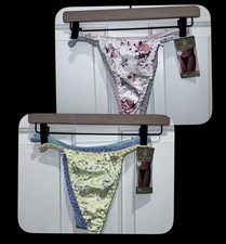 6 Total VTG Gilligan O Malley Satin Thongs Medium M Pink Yellow Packs