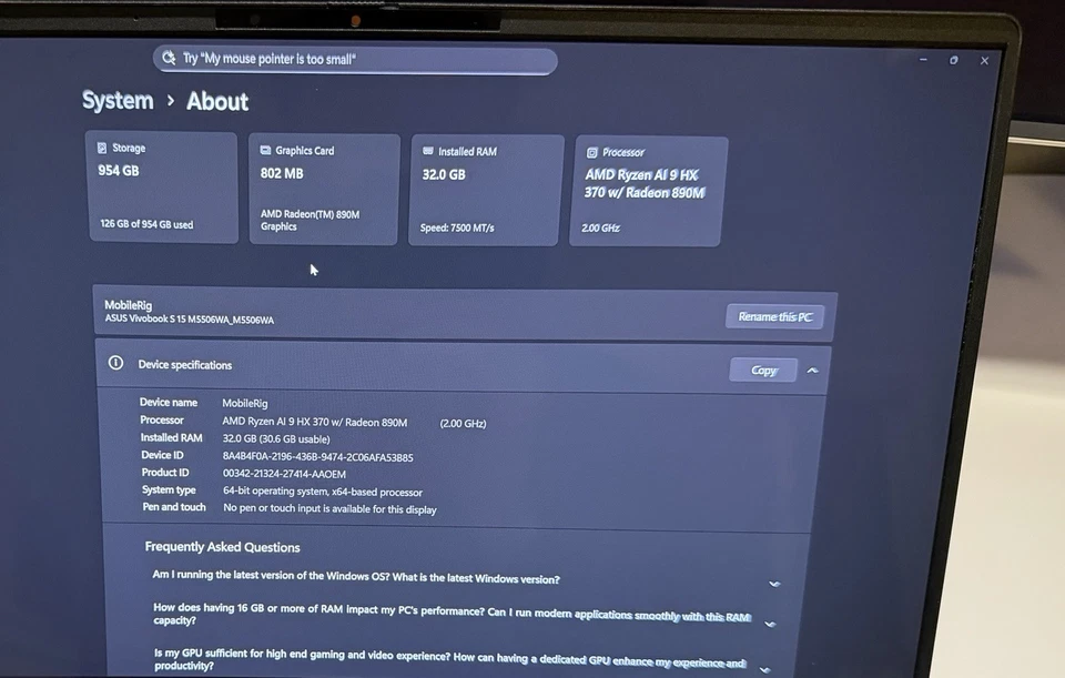 ASUS Vivobook S 15.6" 3K OLED Copilot+ PC AMD Ryzen AI 9 HX 370 32GB RAM 1TB SSD - Image 4 of 4